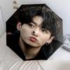 Lindo patrón de Jungkook, paraguas de plegado automático, diseño portátil y plegable, 8 varillas, un regalo de Navidad o cumpleaños.
