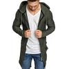 Men Splicing Hooded Solid Trench Coat Jacket Cardigan Long Sleeve Outwear Blouse