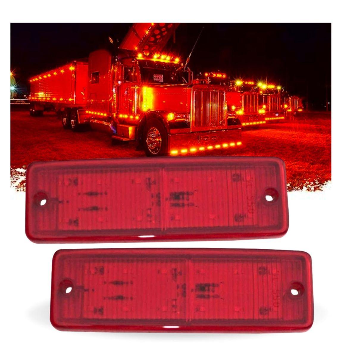 

LED Side Marker Light Set 6 LEDs 12V Teardrop Marker Lamps (Red) | Universal for Trucks, Trailers, Lorries, Buses & Commercial Vehicles (Set of 2) красный