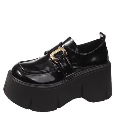 Fashion Female Penny Shoes Spring 2024 New Pu Leather Ladies Lazy Shoes Student Platform Slip-On Loafers for Women Platform Loafers