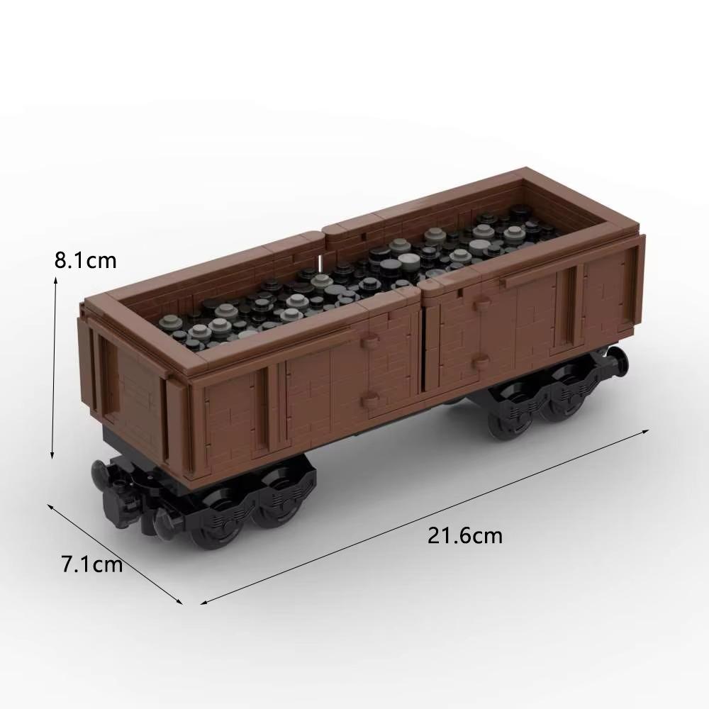 MOC Train Carriage Model, Rail Transport Vehicle, Coal Transport Vehicle, Rail Lift Pole Indicator Light, Train Accessories