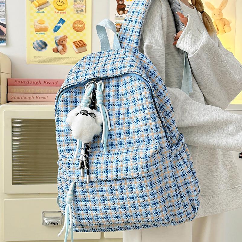 Children's Schoolbags Elementary School Students Junior High School Students Plaid Backpacks