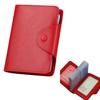 East Leaf Genuine Leather Bifold Credit Card Case with Large Capacity, Fits Business Cards and Certificates, Slim Design, for Men and Women, Red