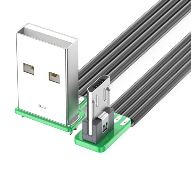 Right Angle USB 2.0 to USB 5Pin Cable Fast Charging Cable 480Mbps Transfer Speed Flexible Silicone Cord for Phone
