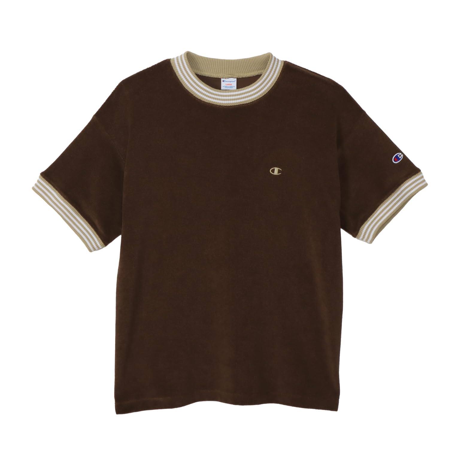 

Champion Футболка мужская с коротким рукавом свободного кроя с логотипом в одной точке, коричневая, C3-B333