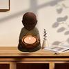 Little Monk Statue Candlestick Holder Vintage Exquisite Decorative Buddha Statue Candle Holder for Home Desktop   Outdoor