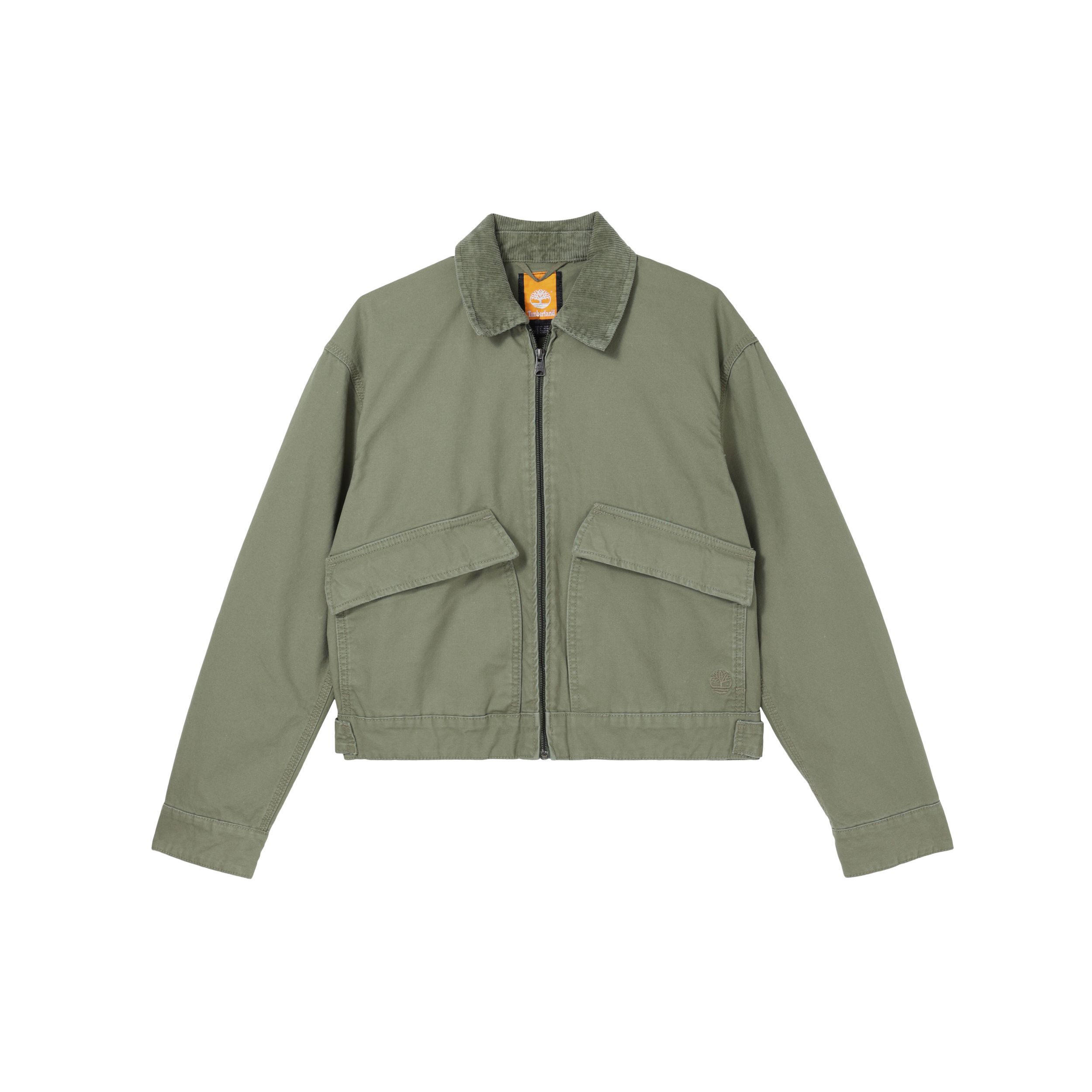 

Timberland Страффорд Однотонная Повседневная Куртка для Работы на Открытом Воздухе на Молнии с Коротким Воротником Женская Куртка Зеленая A5VJ7-590 L