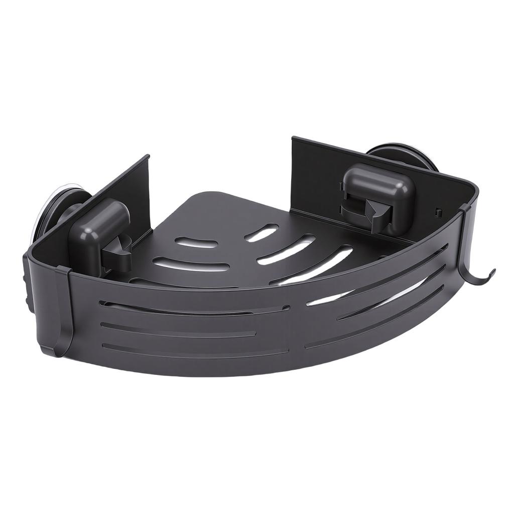 Suction Cup Corner Shower Caddy No Drilling Shelf Aluminum Alloy Organizer Removable Bathroom Storage Rack Triangular 1
