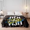 Colorful Bass Fish with Splash Design Flannel blanket for bedroom, living room, sofa, and nap sofas