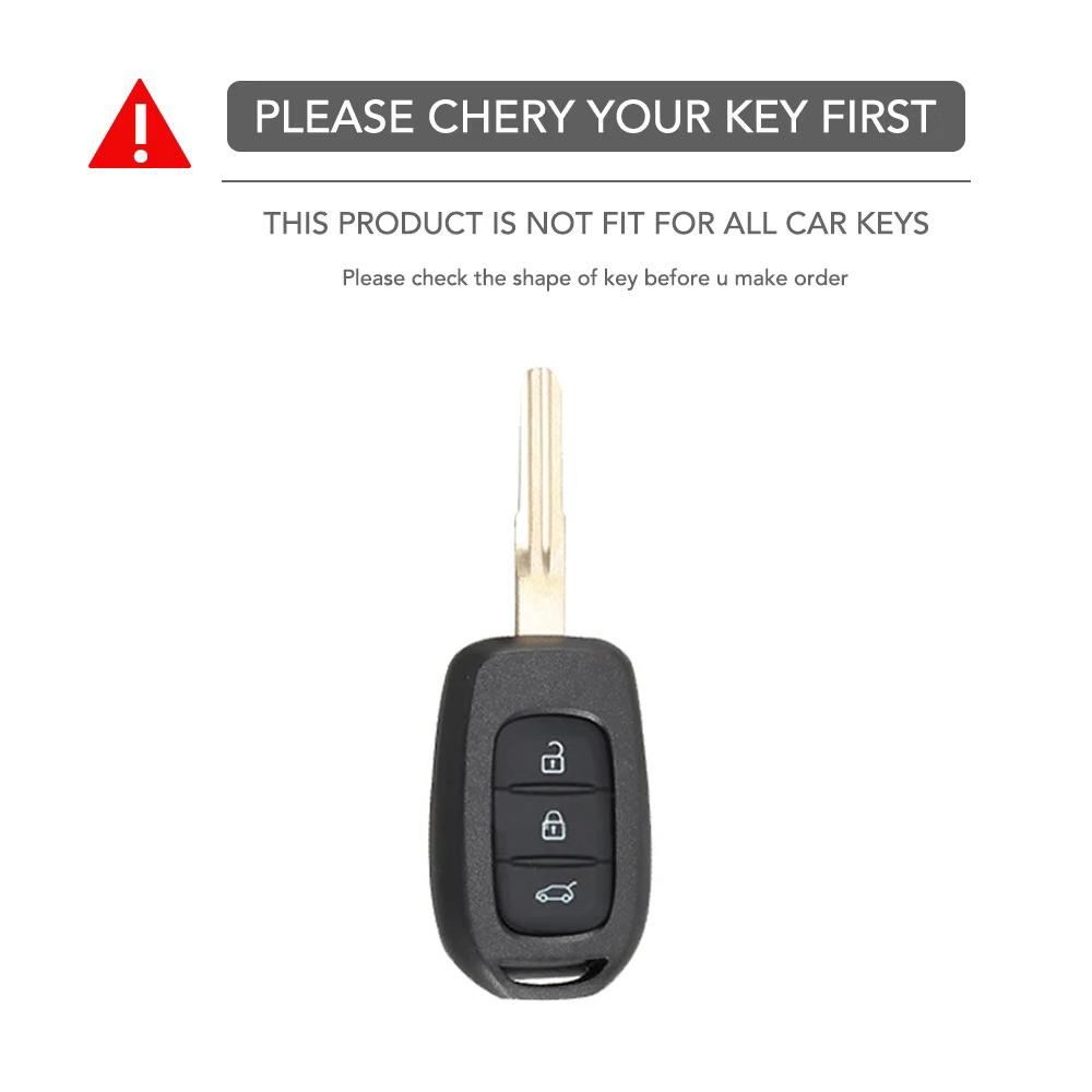 3 Button Fob Shell Holder Silicone Car Key Cover Case For Renault Kwid Traffic Symbol Dacia Sandero Logan Duster