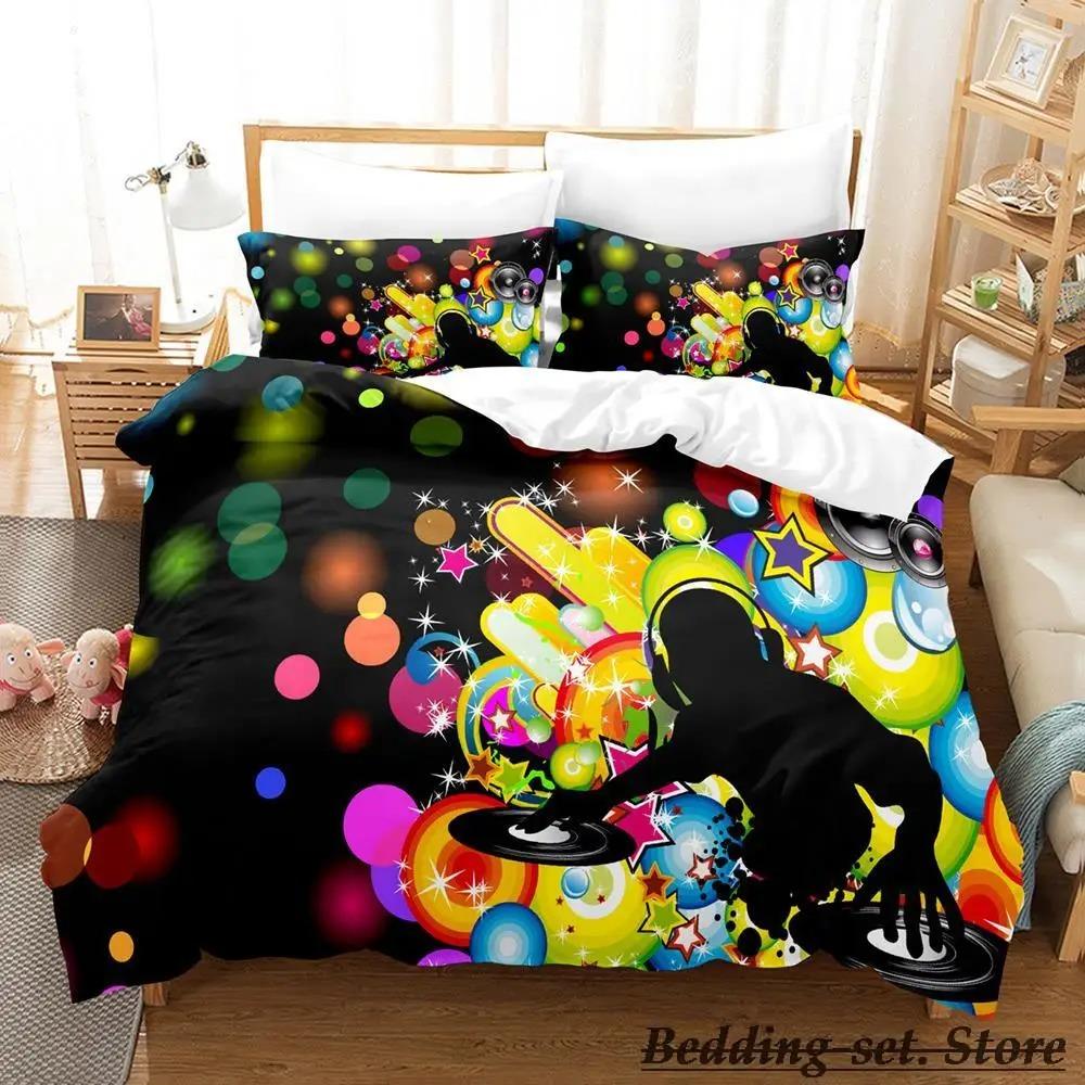 Nowa Muzyka DJ Rock Zestaw Pościeli Pojedynczy Bliźniak Pełny Queen King Size Zestaw do Łóżka Dorosły Dziecko Sypialnia Zestawy Poszewek na Kołdrę Anime parure de lit Łóżko