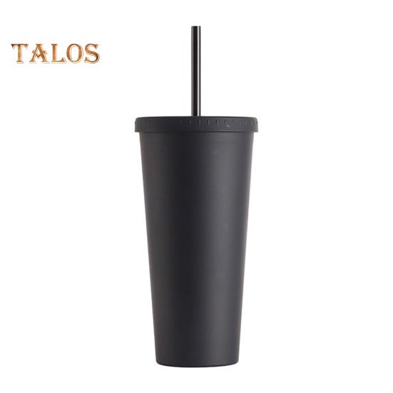 720ML Coffee Tumbler with Lid and Straw Double Wall Vacuum Travel Coffee Mug Wide Mouth Leakproof Reusable Water Cup