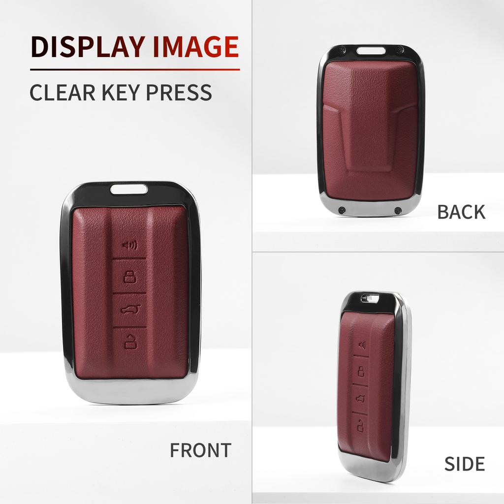 For Great Wall GWM TANK 300 400 500 700 Tank300 400 Tank500 700 Leather Metal Car Smart Key Case Cover Decorative Accessories