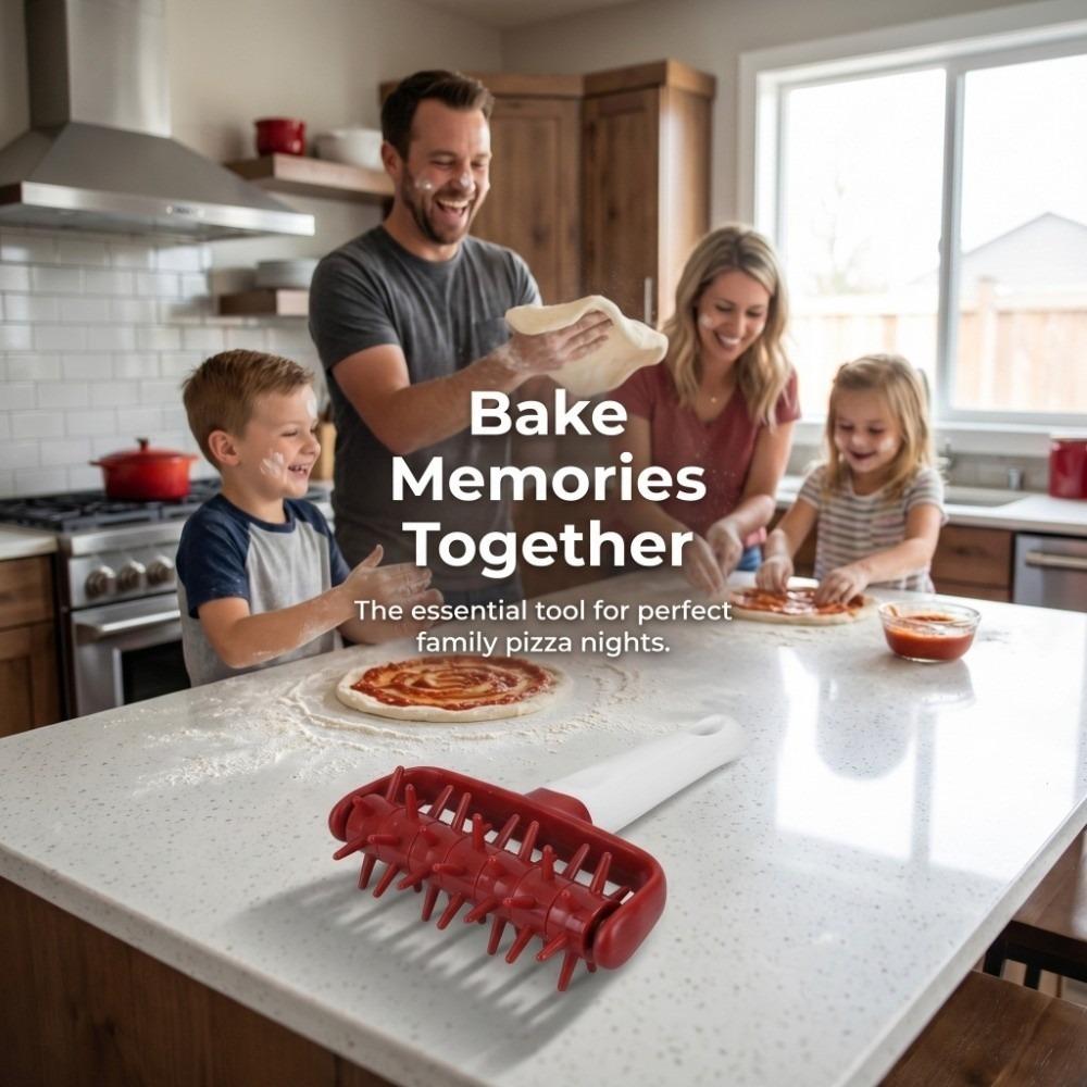 PP Pizza Dough Docker Food-Grade Pizza Roller Spikes Dough Docker Roller  Home Kitchen Bakery красный