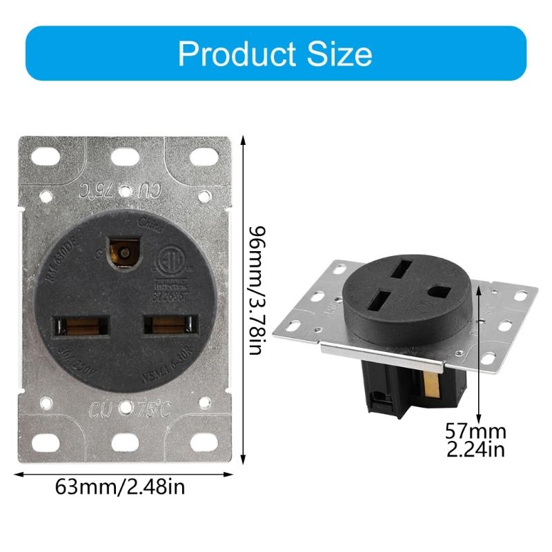 30Amp 250V RM 630DF NEMA 6 30R Outlet with Corrosion Resistant Construction for Industrial and Residential Use