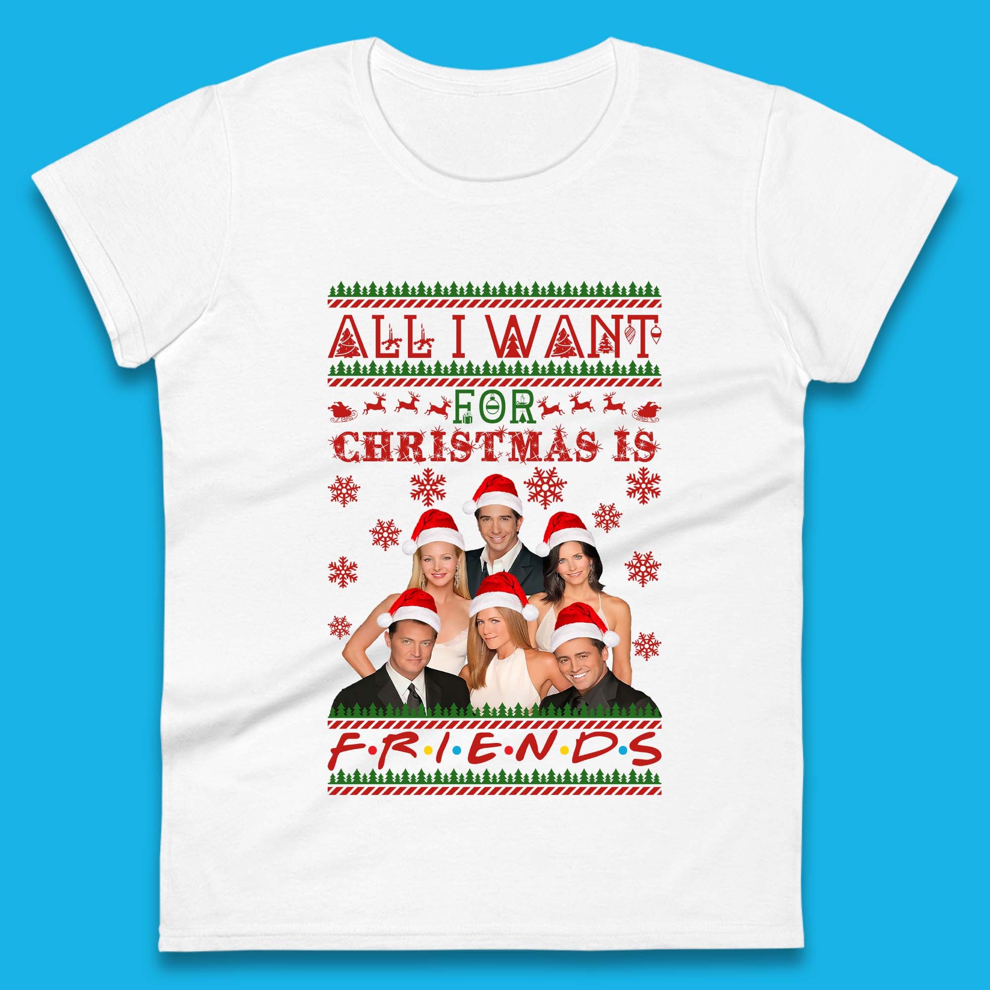 Want Friends For Christmas Womens T-Shirt Mens Tops Tees Unisex XL