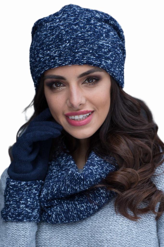 Patrizia Women' Set Hat with Snood, Navy Blue
