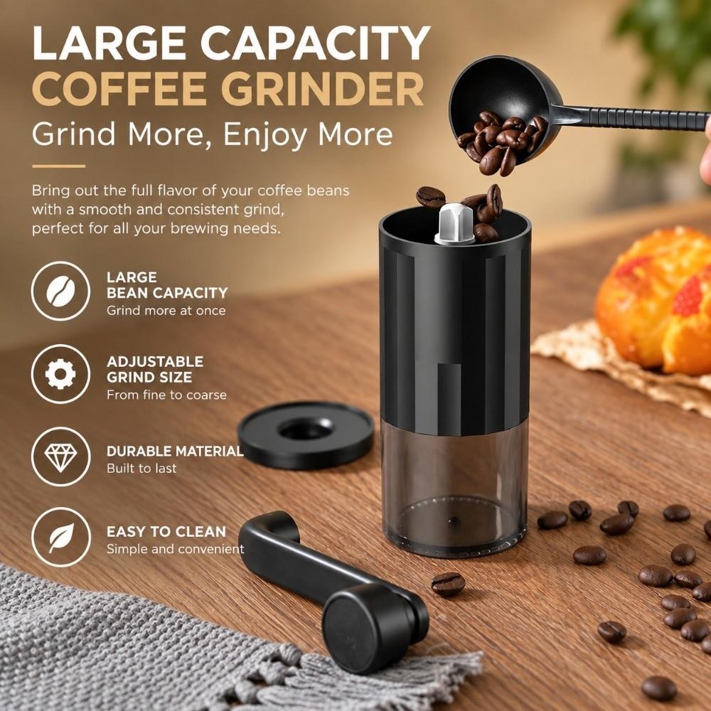 Small Household Manual Coffee Grinder Hand Crank Portable Adjustable Grinder  Home Use