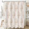 Vintage Plant Shower Curtain White and Rose Gold Flower Bath Decor for Home Bathroom Simple Style Waterproof Shower Door Hanging