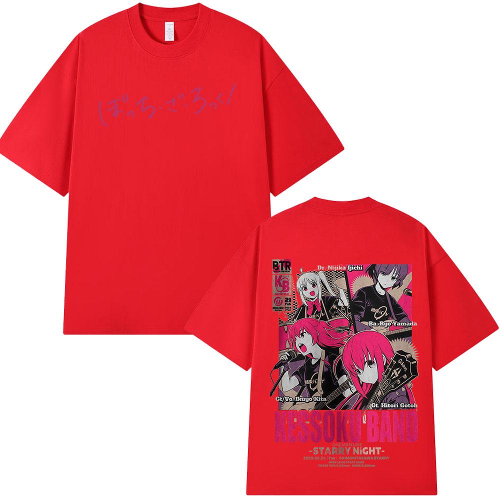 

Anime Bocchi The Rock T Shirt Manga Hitori Gotoh Yamada Ryo Kita Ikuyo Ijichi Nijika T Shirts Cotton Casual Oversized T-shirts S