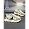Mens Chunky Sneakers Leather Patchwork Thick Sole Platform Casual Running Shoes