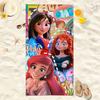 Princess Style Cartoon Printed Microfiber Beach Towel Soft Water Absorbent Bath Towel For Girls