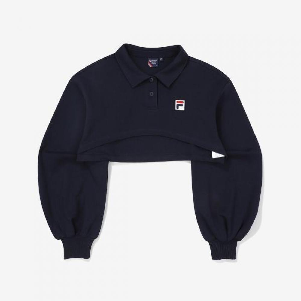 Fila Tennis Heritage Highend Crop Collar Tee INKNAVY/095