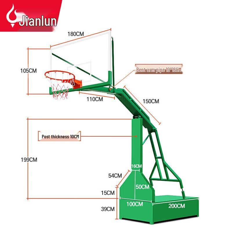 JEEANLEAN Standard Adult Outdoor Mobile Basketball Hoop
