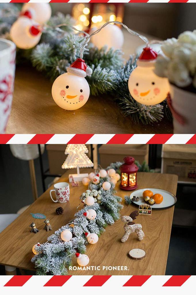 Christmas Snowman Decorative Illuminated LED Lights for Christmas Trees and 3m X 20 6m X 40 Ball Interior Outdoor Decorative LED Lights X 40 Lights,