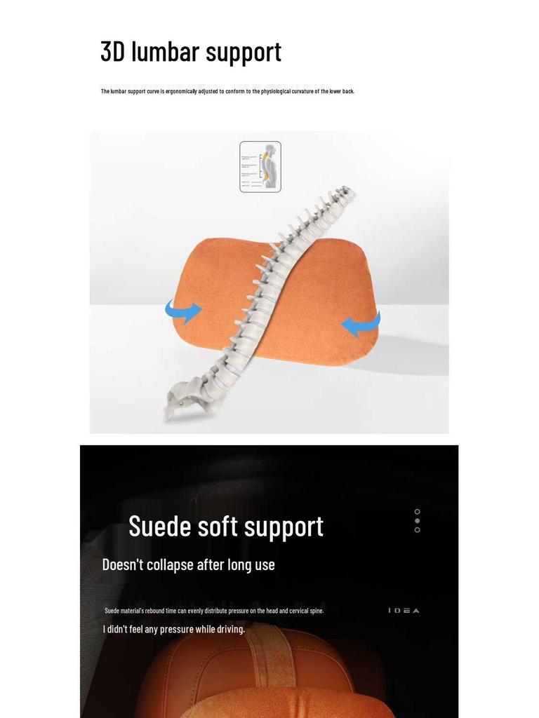 Poduszka pod zagłówek i podparcie lędźwiowe do Li Auto L7 L8 L9 - Pianka z pamięcią kształtu do ochrony szyi w fotelikach samochodowych, Kompatybilna z NIO i Baoshi
