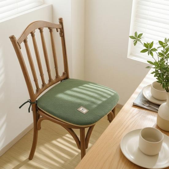 Cuscino Spesso Lavabile per Seduta in Memory Foam, Cuscino per Sedia, Cuscino da Pranzo con Lacci, Fondo Antiscivolo, Copertura per Arredamento Casa, Morbido e Caldo per Ufficio Autunno Inverno Legno