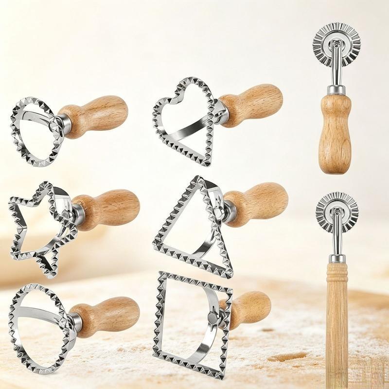 Stainless Steel Cookie Cutter Set Food Safe Baking Mold Pasta Press Ravioli Maker for Birthday Party Home DIY Baking Tools