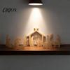 Holy Family Statue for Holiday 13Pcs Wooden Christmas Nativity Scene Set, Mini Figurines, Set Tabletop Manger Decorations Christan Indoor Home Mantel