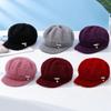 Thickened Pumpkin Beret Hat Fleece Lined Ear Protection Cap Knitted Wool Hat  for Middle Aged Women