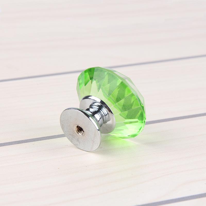 9ks Módní Diamantové Dveře Zelené Křišťálové Sklo Stahovací Zásuvka Skříňka Nábytek Rukojeť Knoflík Šroub