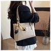 Pu Solid Color Large Capacity Commuter Casual Shoulder Tote Bag For Women