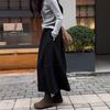 Luxury Wool Blend High-Waisted Black Bubble Midi Skirt - Autumn/Winter 2025 Collection