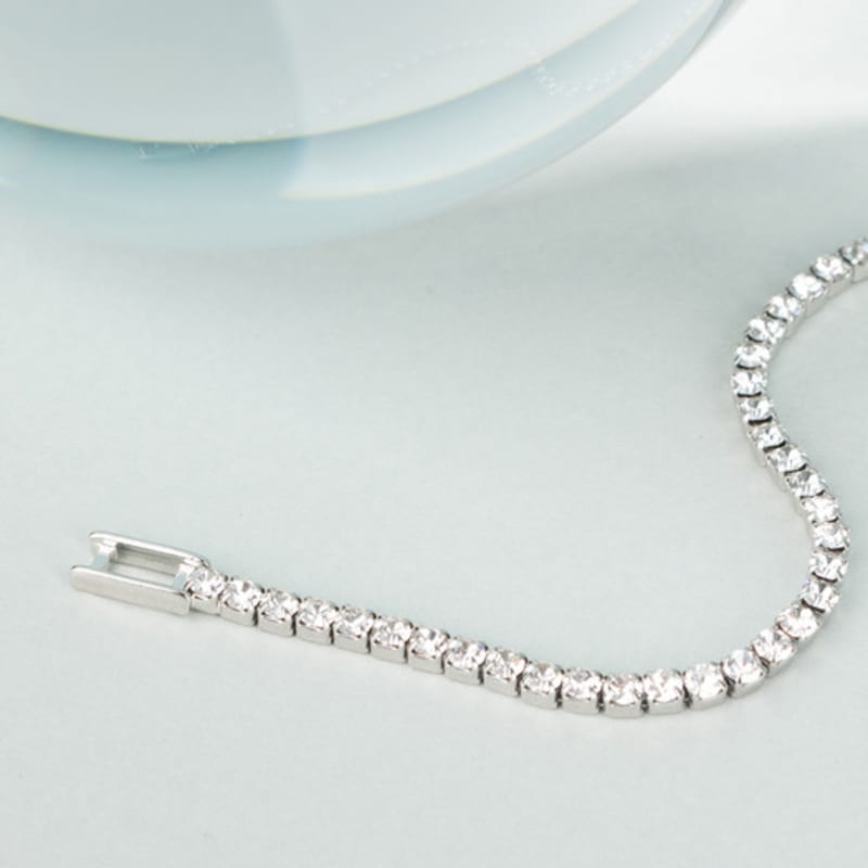 AUGUST ALICE Crystal Line Bracelet_Silver