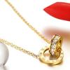 Elegant Colorfast 18K Rose Gold Necklace with Swan & Four-Leaf Clover Charm