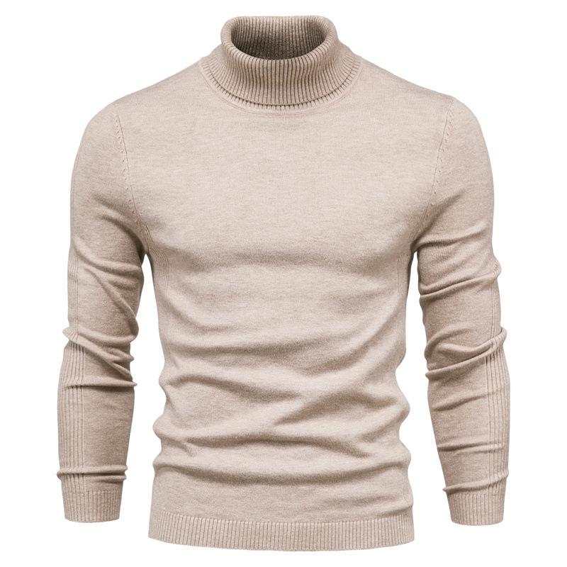 

Men s High Collar Solid Color Casual Knit Sweater for Autumn and Winter XL