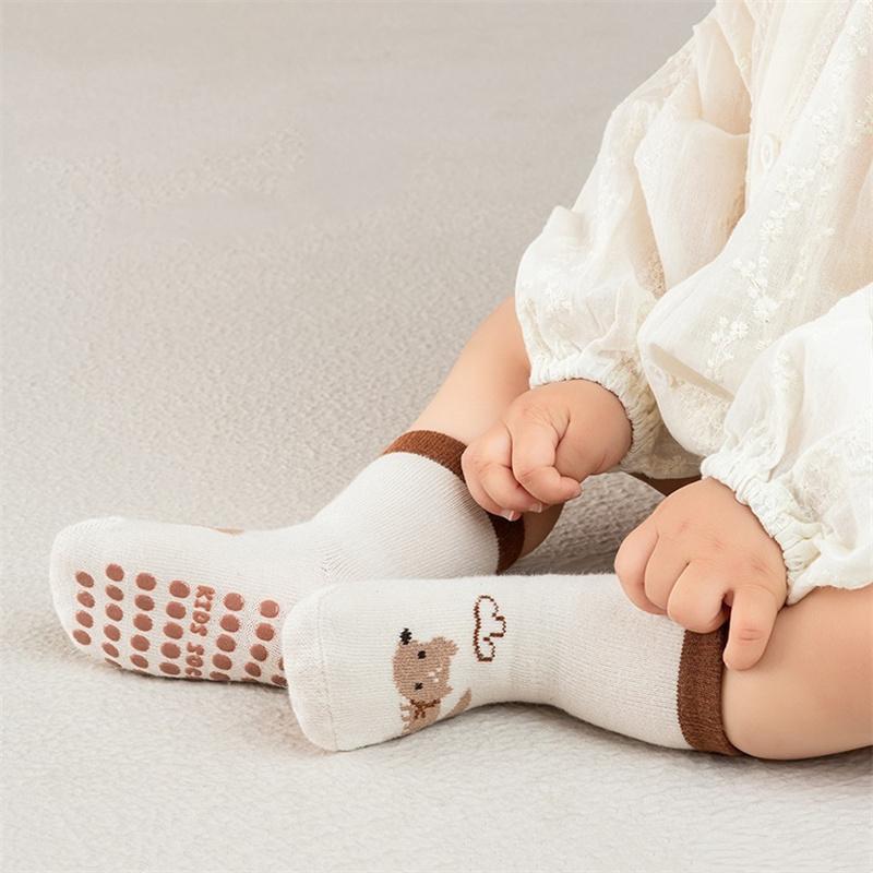 0-5Years Children's Non-Slip Cotton Boys Girls Socks Soft Breathable Cartoon Rubber Floor Socks Newborn Toddler Baby Sock Autumn