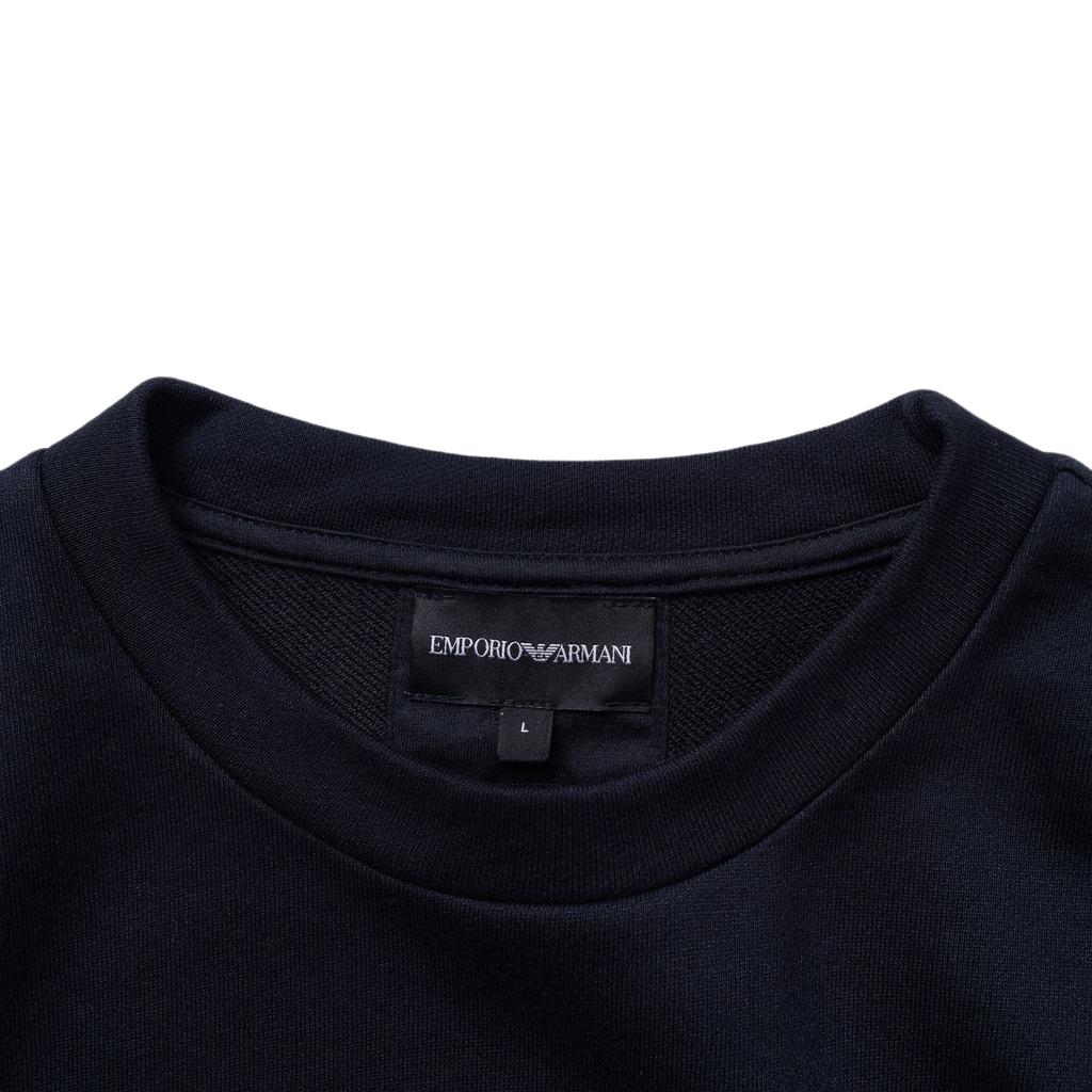 Emporio Armani Logo Print Pullover Sweatshirt Men Sweatshirts Dark-Blue 8N1MR6-1JRIZ-F904