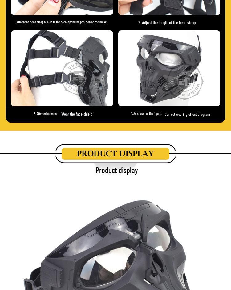 Halloween Skull Cosplay Tactical Mask - Nylon Protective Horror Facegear