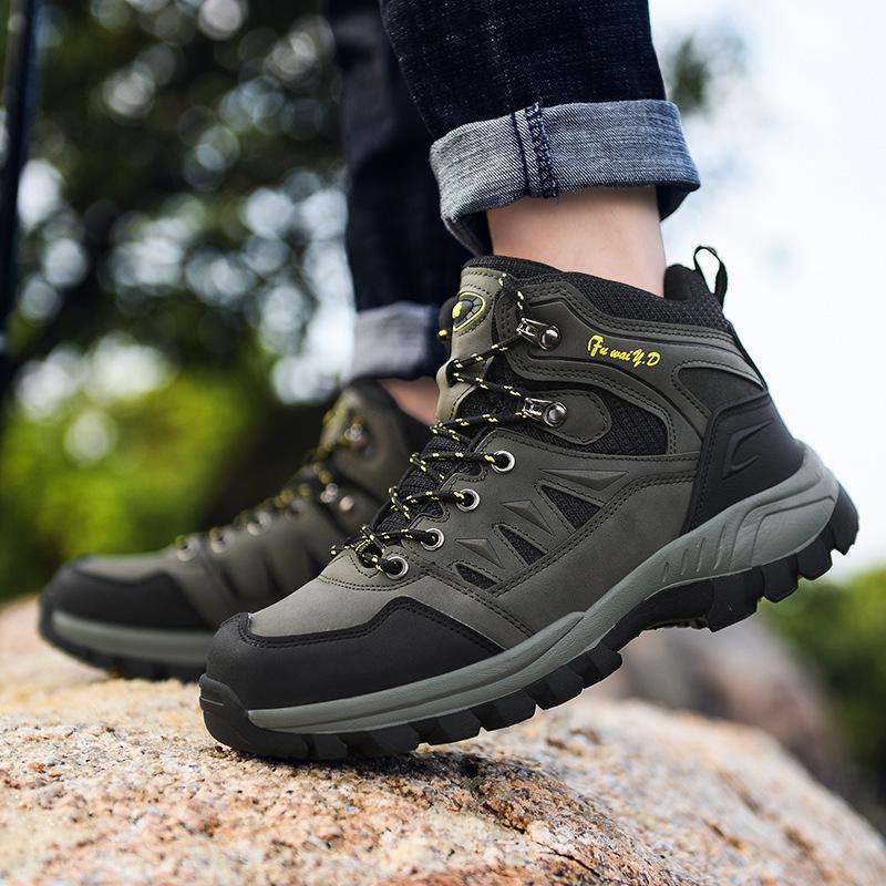 Men's Shoes Autumn and Winter New Medium and High Top Non-slip Casual Shoes Outdoor Hiking Hiking Shoes Sports Shoes