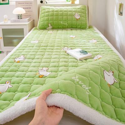Autumn and Winter Milk Velvet Mattress Cushion Plus Velvet Mattress Pad Mattress Pad Household Coral Velvet Thick Warm1pcs