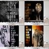 Printed Animal Bathroom Curtain Lion, Tiger And Leopard Style Polyester Fabric Shower Curtain 180 * 180Cm With 12 Hooks