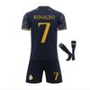 Dětský fotbalový dresový set Real Madrid Ronaldo, Černý, Polyesterový fotbalový komplet pro mladistvý trénink a zápas