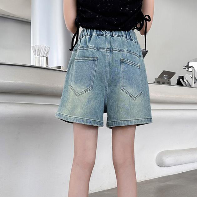 Sommer Mädchen Denim Shorts Locker Sommerhosen Vielseitige Jeans Kinder Shorts Dünne Shorts