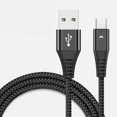 Nylon Data Line 3A Fast Charging USB Cable Usb C Cable Data Cable  with Breathing Lamp