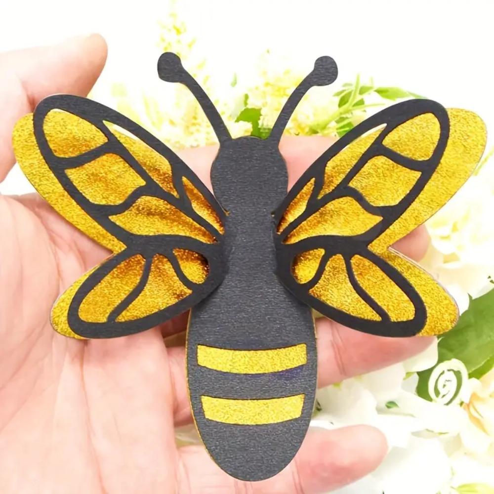 12pcs DIY 3D Bee Wall Stickers Paper Simulation Bee Decoration Small Bee Wall Painting  Wedding